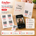 EchoTap Greeting Card Stickers 4 Pack. Unlock Videos From Loved Ones On Your Phone