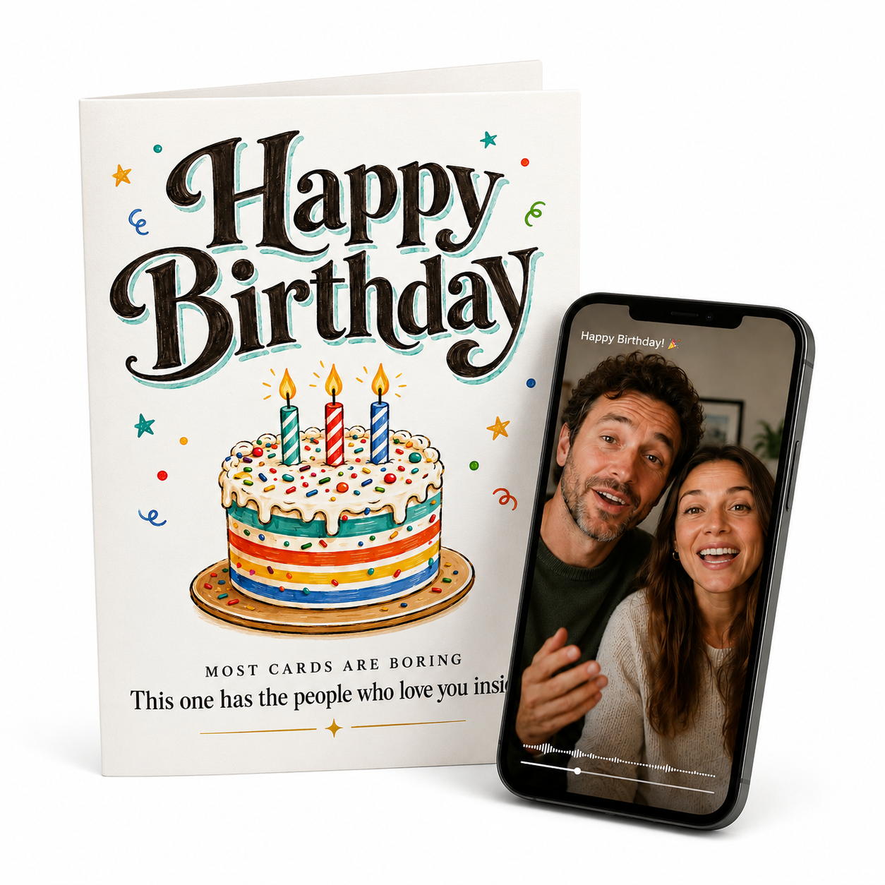 The Un-Boring Birthday Card. Unlocks Videos From Loved Ones On Your Phone | EchoTap