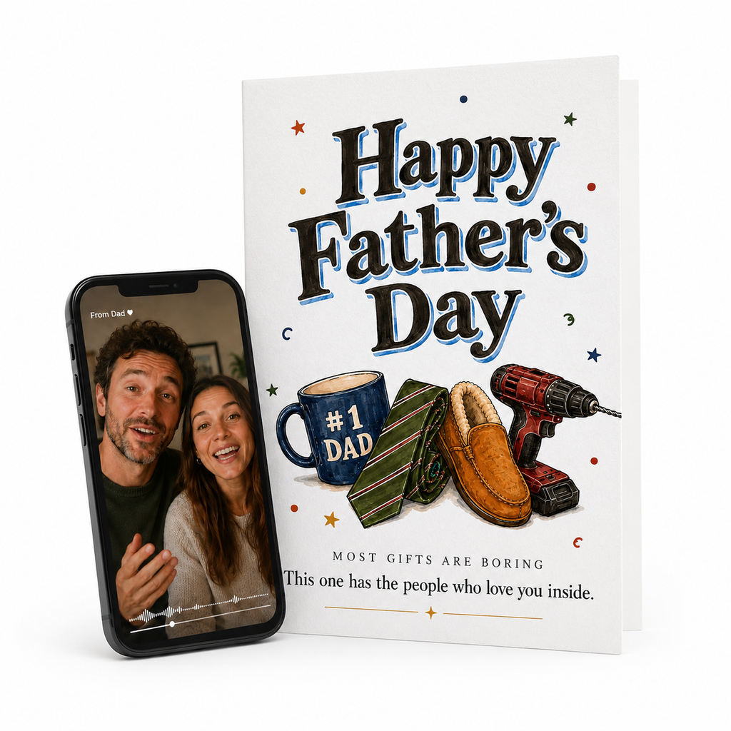 The Un-Boring Father's Day Card. Unlocks Videos From Loved Ones On Your Phone | EchoTap