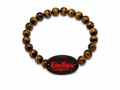 Tiger's Eye:  Coconut Tab, Wooden beads