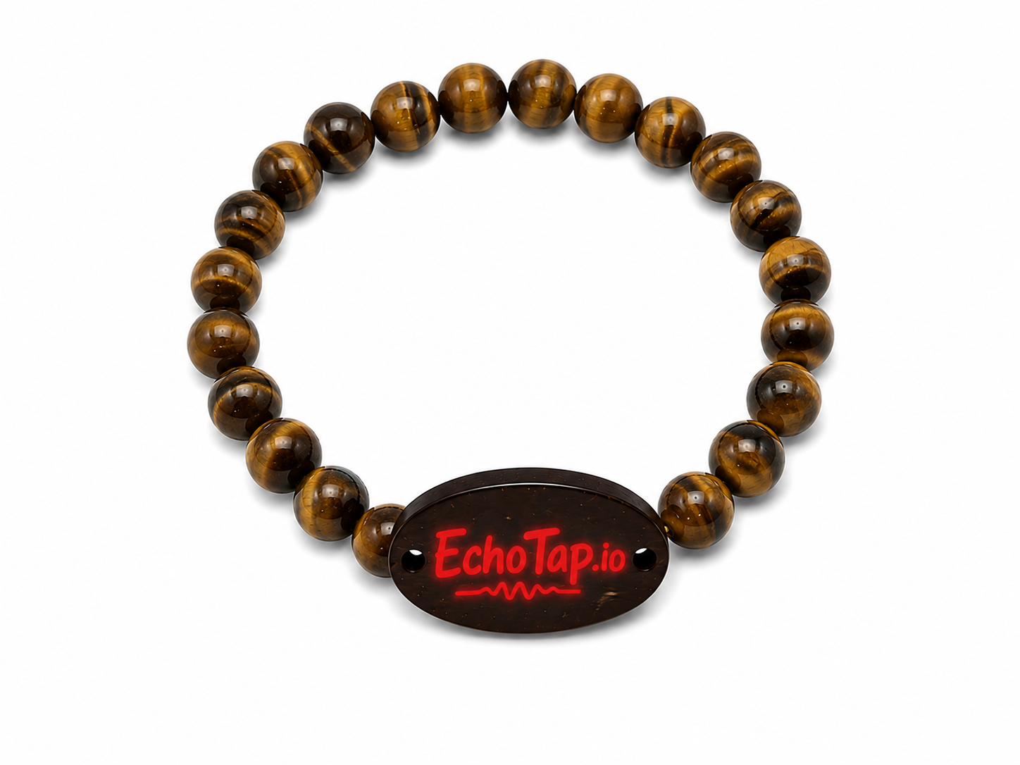 Tiger's Eye:  Coconut Tab, Wooden beads